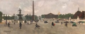 ARXIU SALA PARÉS | La plaça de la Concòrdia de París, en un oli de Rafael Durancams (1981-1979) de l'exposició París a Parés