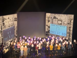 VICENÇ BATALLA | Instant de la cérémonie au Festival d'Angoulême 2020 dans lequel auteurs et auteures protestent pour la précarité de son travail