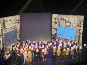 VICENÇ BATALLA | Protesta d'autors i autores denunciant la seva precarietat a la cerimònia d'entrega de premis a Angulema el 2020