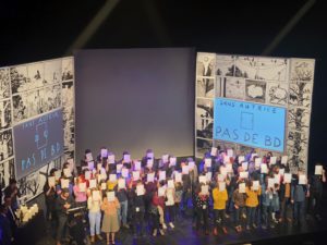 VICENÇ BATALLA | Protesta de autores y autoras denunciando su precariedad en la ceremonia de entrega de premios de Angulema en 2020