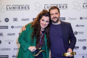 MOREAU-PERUSSEAU/BESTIMAGE | Sílvia Pérez Cruz i Aurel amb els seus Lumières 2021 a la millor música i millor pel·lícula d'animació per <em>Josep</em>