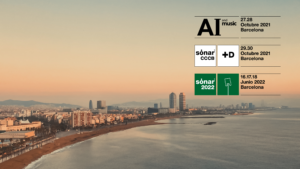 ARCHIVE | L'affiche avec vue sur Barcelone qui englobe tous les programmes de Sónar pour 2021 et 2022