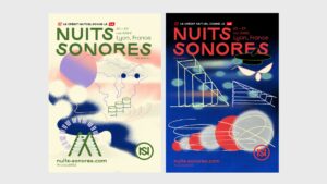 ARCHIVO | Los dos carteles, de día y de noche, del Nuits Sonores 2022, obra de Alexis Jamet